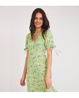 Finery London Claire Knee Length Dress - Green