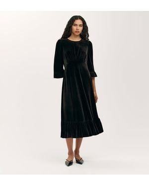 Finery London Scarlett Velvet Midi Dress - Black