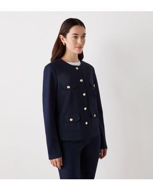 Finery London Imogen Ponte Jersey Jacket - Blue