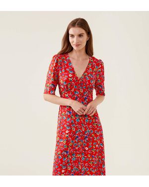 Finery London Camilla Midi Dress - Red