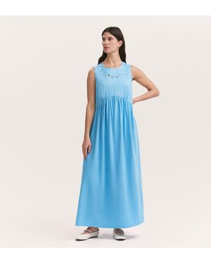 Finery London Liberte Cotton Sleeveless Midi Dress - Blue