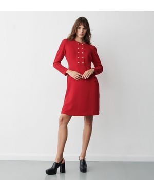 Finery London Tally Knee Length Dress - Red