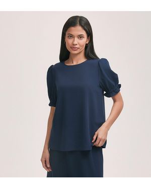 Finery London Charlie Crepe T-Shirt - Blue