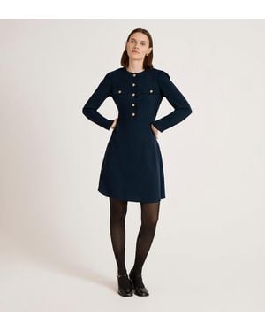 Finery London Evie Crepe Short Dress - Blue