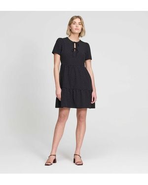 Finery London Lola Polka Dot Tiered Short Dress - Blue