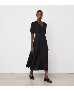 Finery London Tara Crepe Midi Dress - Black
