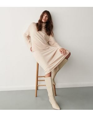 Finery London Thea Knitted Midi Skirt - Natural