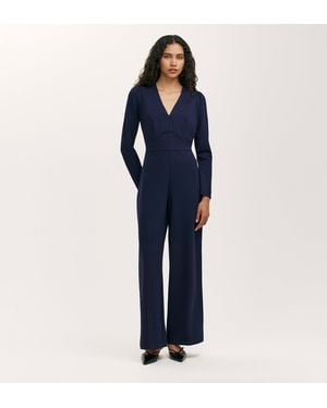 Finery London Melly Ponte Jersey Jumpsuit - Blue