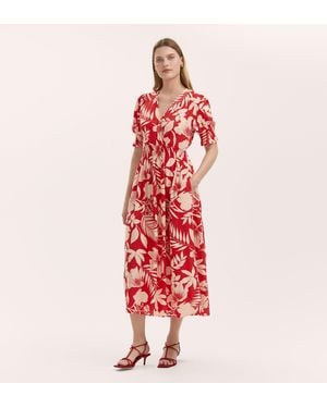Finery London Emily Midi Dress - Red