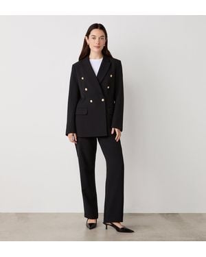Finery London Harper Straight Leg Trousers - Black