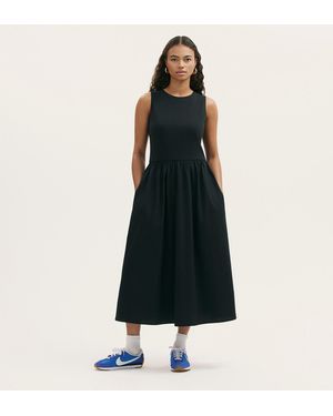 Finery London Georgie Cotton Sleeveless Midi Dress - Black