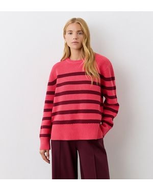 Finery London Serena Striped Knitted Jumper - Red