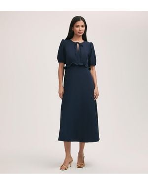 Finery London Anika Crepe Midi Tea Dress - Blue