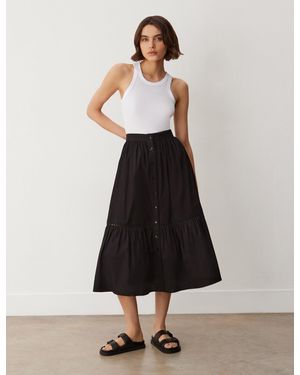 Finery London Maura Cotton Midi Skirt - White