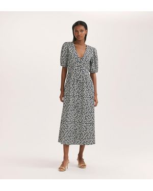 Finery London Addison Cotton Button Through Midi Dress - Grey