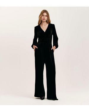 Finery London Anna Velvet Jumpsuit - Black