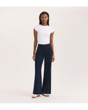 Finery UK Reyna Ponte Wide Leg Trousers - Blue