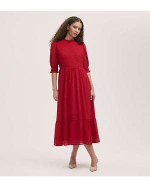 Finery London Amelia Chiffon Dress - Red