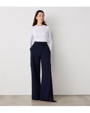 Finery London Deliah Ponte Jersey Cargo Trousers - Blue