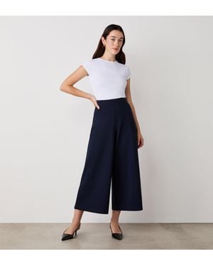 Finery UK Miribel Cropped Ponte Jersey Trousers - Blue