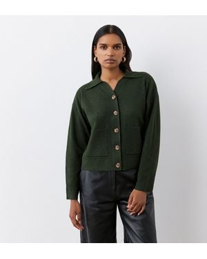 Finery London Raegan Button Front Cardigan - Green