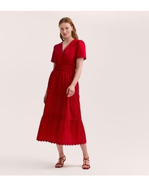 Finery London Wren Cotton Midi Tiered Dress