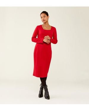 Finery London Glain Ponte Jersey Dress - Red