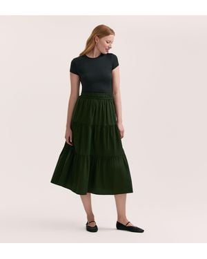 Finery London Harleen Cotton Midi Skirt - Green