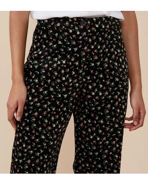 Finery London Emsley Printed Velveteen Trousers - Black