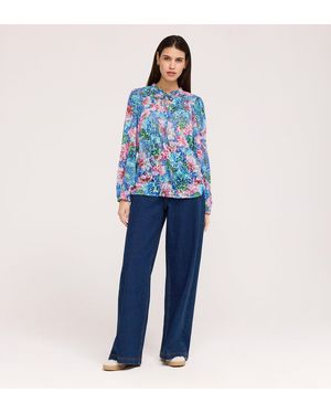 Finery London Lizzie Jersey Blouse - Blue