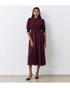 Finery London Amelia Georgette Midi Dress - Red