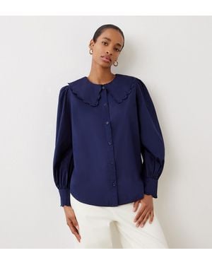 Finery London Amadine Cotton Shirt - Blue