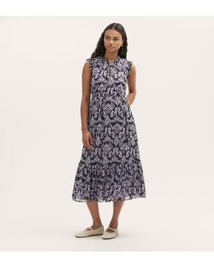 Finery London Rosalind Chiffon Sleeveless Midi Dress - Blue