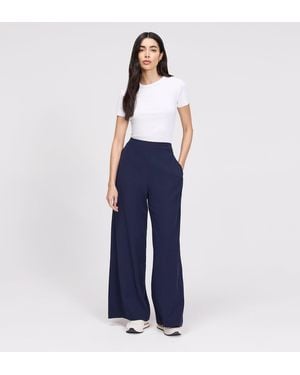 Finery London Apollo Wide Leg Tailored Trousers - Blue