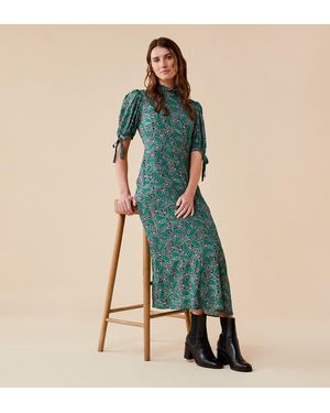 Finery London Genia Midi Viscose Dress - Green