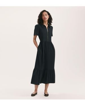 Finery London Tania Linen Blend Midi Shirt Dress - Black
