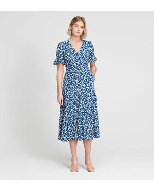 Finery London Sinead Tiered Midi Dress - Blue