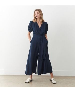 Finery London Brianna Wide Leg Jumpsuit - Blue