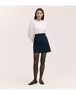Finery London Helia Ponte Jersey Mini Skirt - Blue