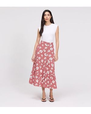 Finery London Isla Tiered Button-Through Midi Skirt