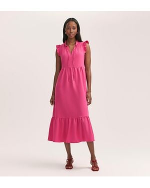 Finery London Scout Crepe Midi Dress - Pink