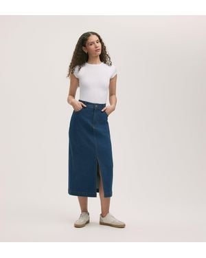 Finery London Rachel Denim Midi Skirt - Blue