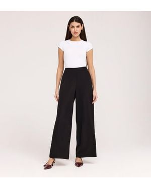 Finery London Nat Gaberdine Twill Wide Leg Trousers - White