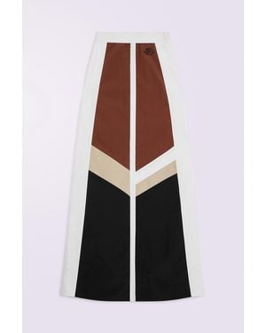 Fiorucci Angels Embroidery Track Maxi Skirt - Red