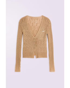 Fiorucci Angels Patch Cableknit Cardigan - Red
