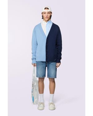 Fiorucci Two Colour Knit Cardigan - Blue