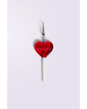 Fiorucci Lollipop Heart Logo Earring - Red