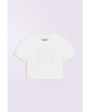 Fiorucci Kissing Angels Crop T-Shirt - White