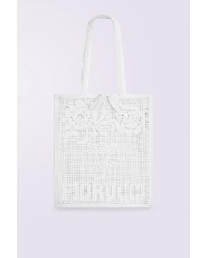 Fiorucci Cupid Crochet Tote Bag - White