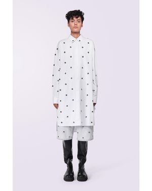 Fiorucci Stud Midi Shirt Dress - White